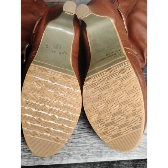 Top Moda Women's Size 5 Brown Faux Leather Heeled Boots- NWOT - Picture 7 of 10